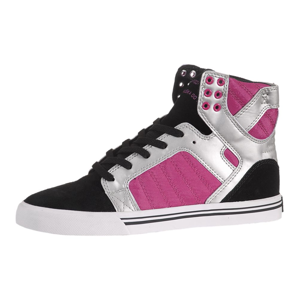 Baskets Montantes Supra SkyTop Multicolore Black/Silver/Pink/White Femme | NDA-81709000